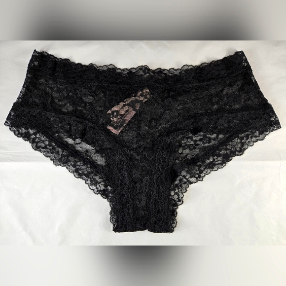 Victoria's Secret The Lacie Lace Cheeky Panty Black Women's Medium - Picture 1 of 9